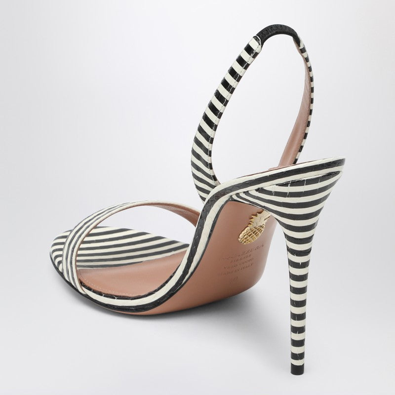 Aquazzura So Nude 105白と黒のサンダル - Image 2