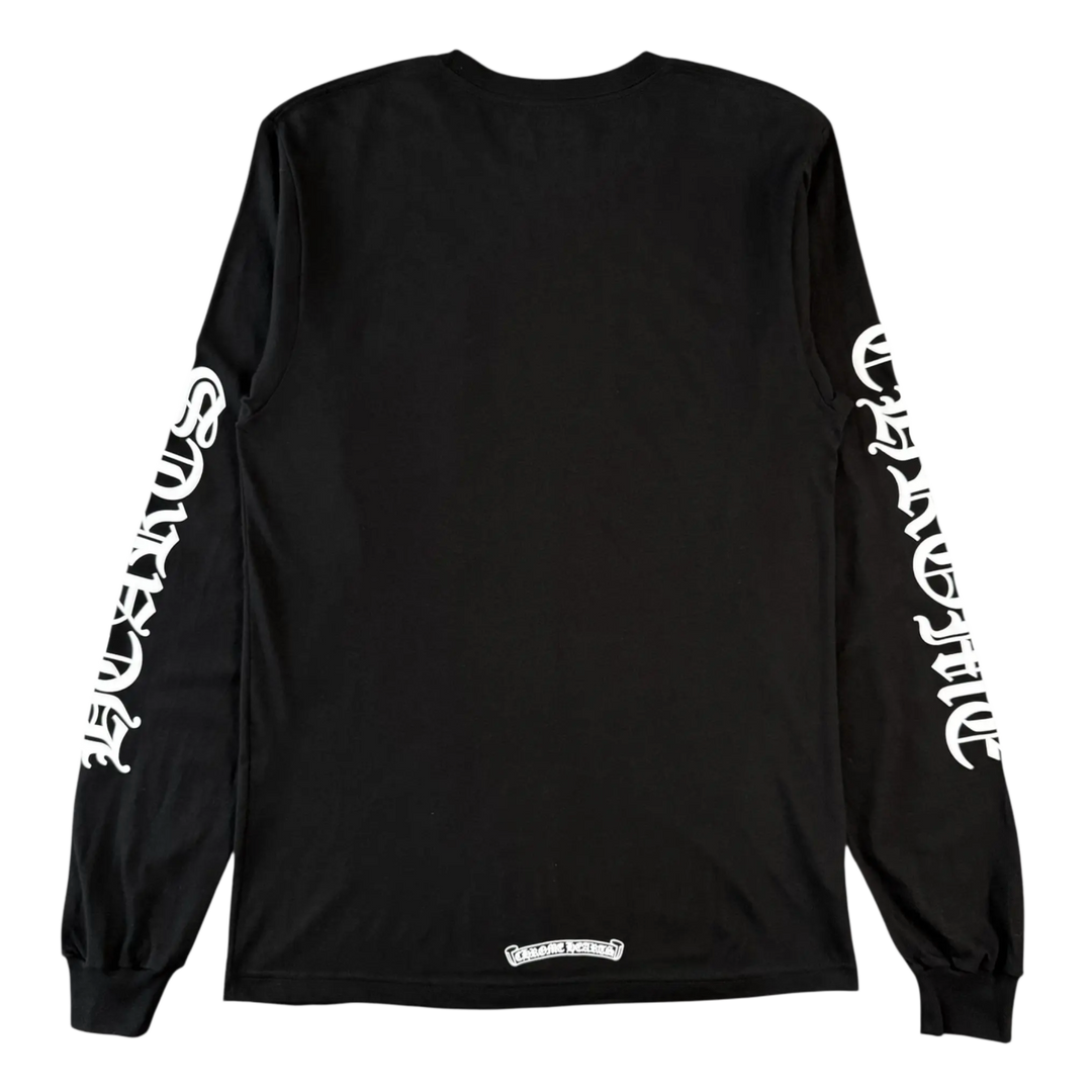 CHROME HEARTS 'NECK LOGO' BLACK LONGSLEEVE POCKET TEE
