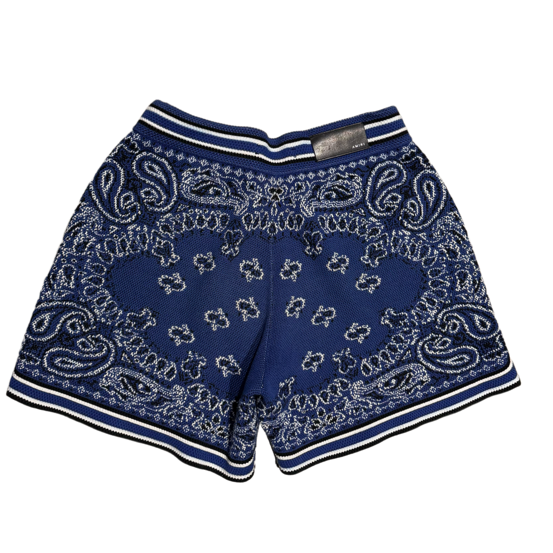 AMIRI 'BLUE PAISLEY' KNITTED SHORTS