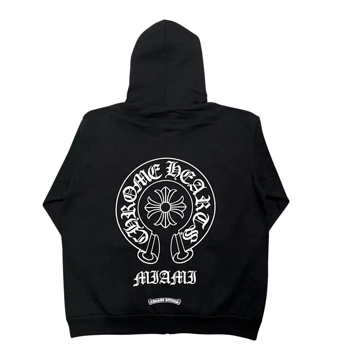 CHROME HEARTS 'MIAMI EXCLUSIVE' BLACK ZIP-UP HOODIE