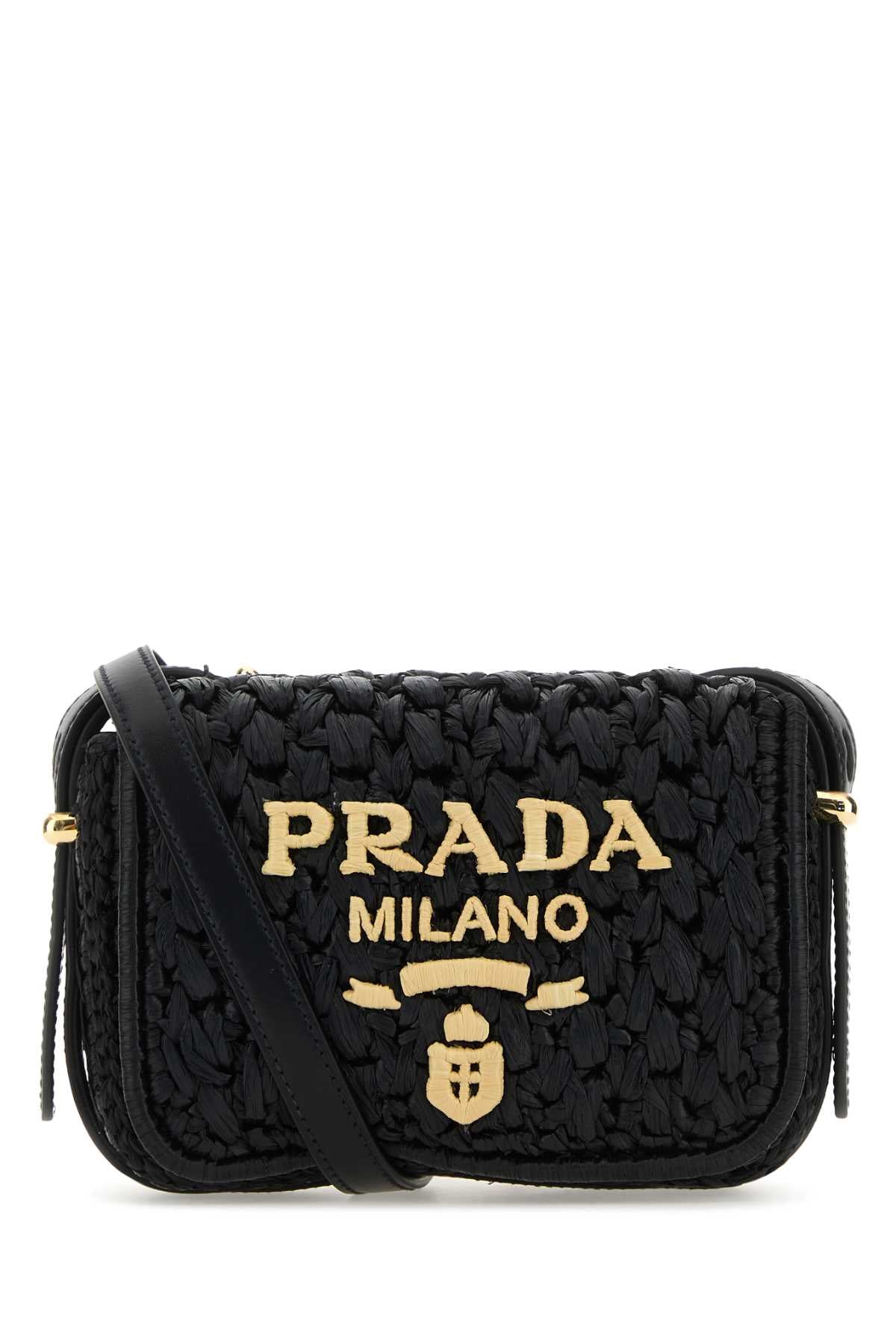 Prada プラダブラックラフィアクロスボディバッグ - Image 2