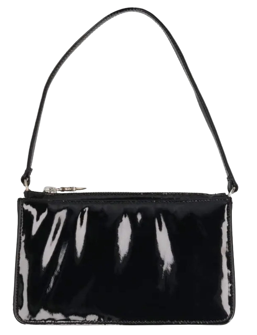 CHROME HEARTS THE NIGHT BLACK PATENT LEATHER SHOULDER BAG