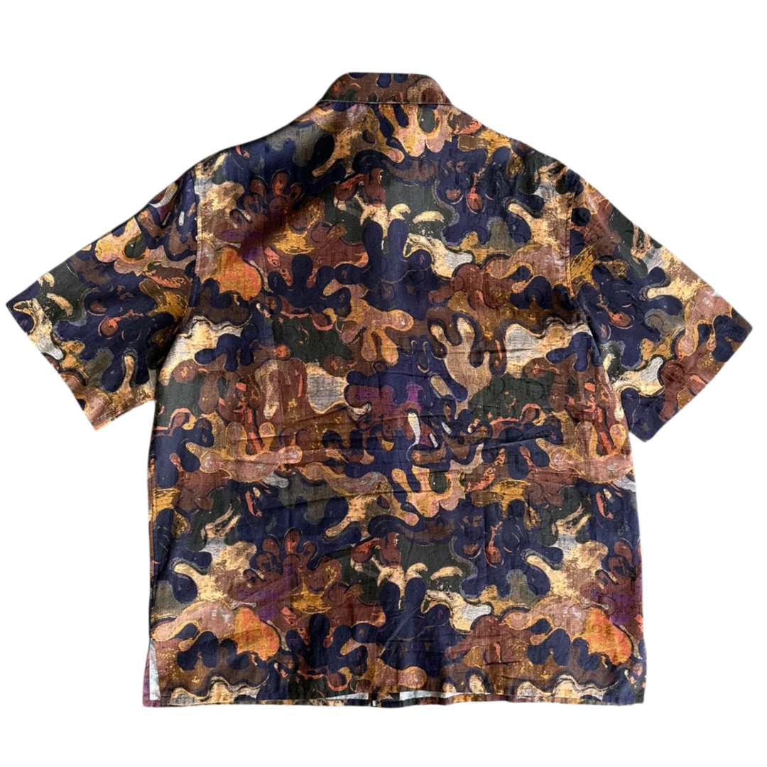 DIOR X PETER DOIG 'OBLIQUE CAMO' SILK BUTTON UP SHIRT