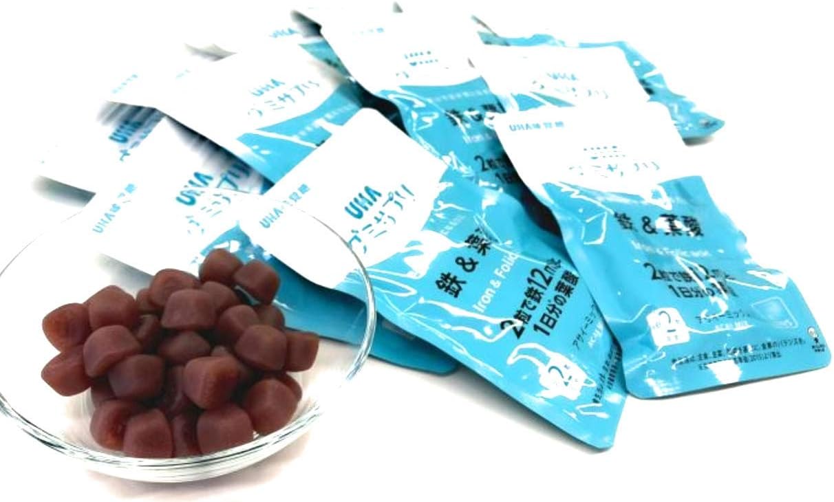 UHA Gummy Supplement, Iron & Folic Acid, Acai Mix, 110 Day Supply, 220 Tablets