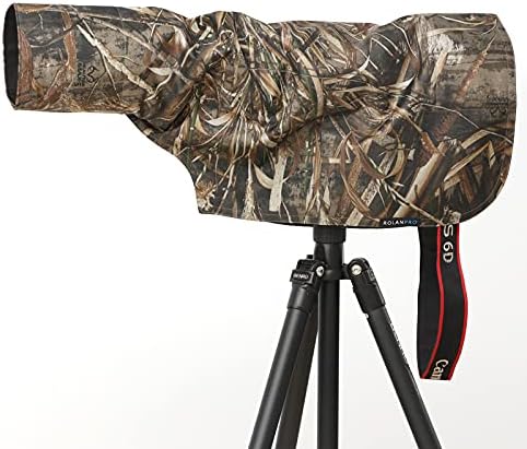 ROLANPRO XS Rain Cover Raincoat for Canon RF 100-500mm F/4.5-7.1 L USM for Sigma 150-600mm F5-6.3 DG OS HSM Contemporary for Sony FE 100-400mm f4.5-5.6 GM etc Thick Grass Waterproof