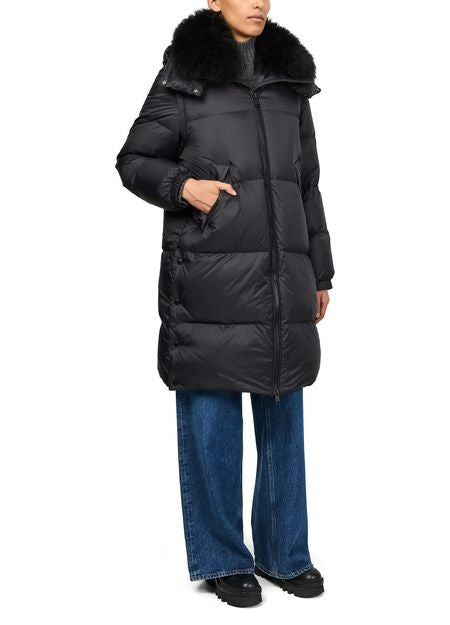 YVES SALOMON Hooded maxi puffer jacket with a lambswool collar - Image 2