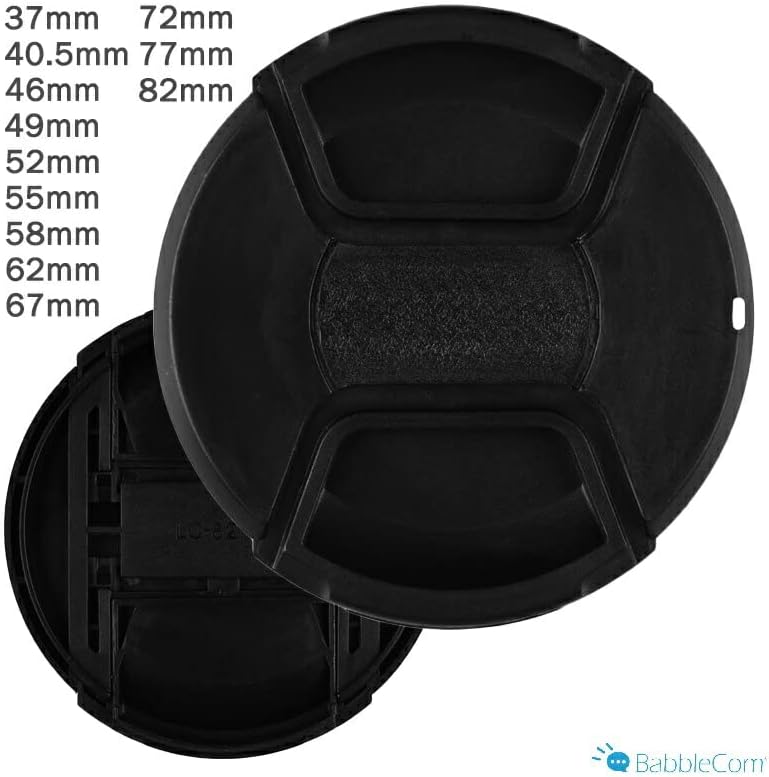 BabbleCom Universal Camera Lens Cap, Nikon Compatible, Canon Compatible, Sony Compatible, Olympus Compatible, Tamron Compatible, Sigma Compatible, Snap-On Compatible, SLR Digital Camera, Condigi, 1.6