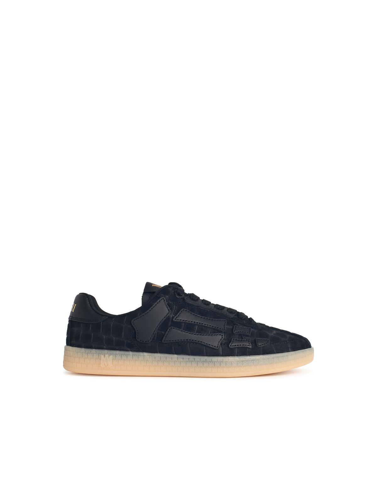 Amiri Amiri 'Croc Bones' Black Suede Sneakers - Image 2