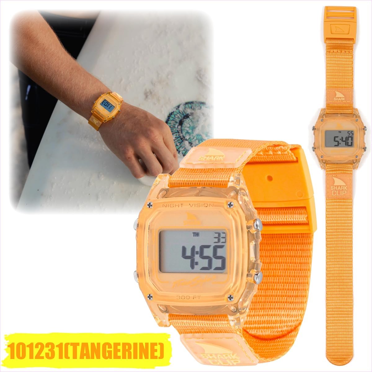 Freestyle Freestyle Watch SHARK CLASSIC CLIP Jelly Bean Collection Shark Classic Clip Waterproof Watch Unisex Surfing (101231(TANGERINE))