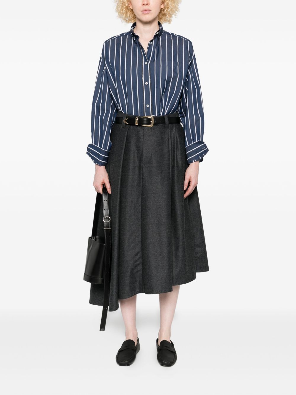 Brunello Cucinelli Striped Cotton Shirt - Image 2