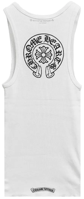 CHROME HEARTS 'WHITE' HORSESHOE LOGO TANK TOP