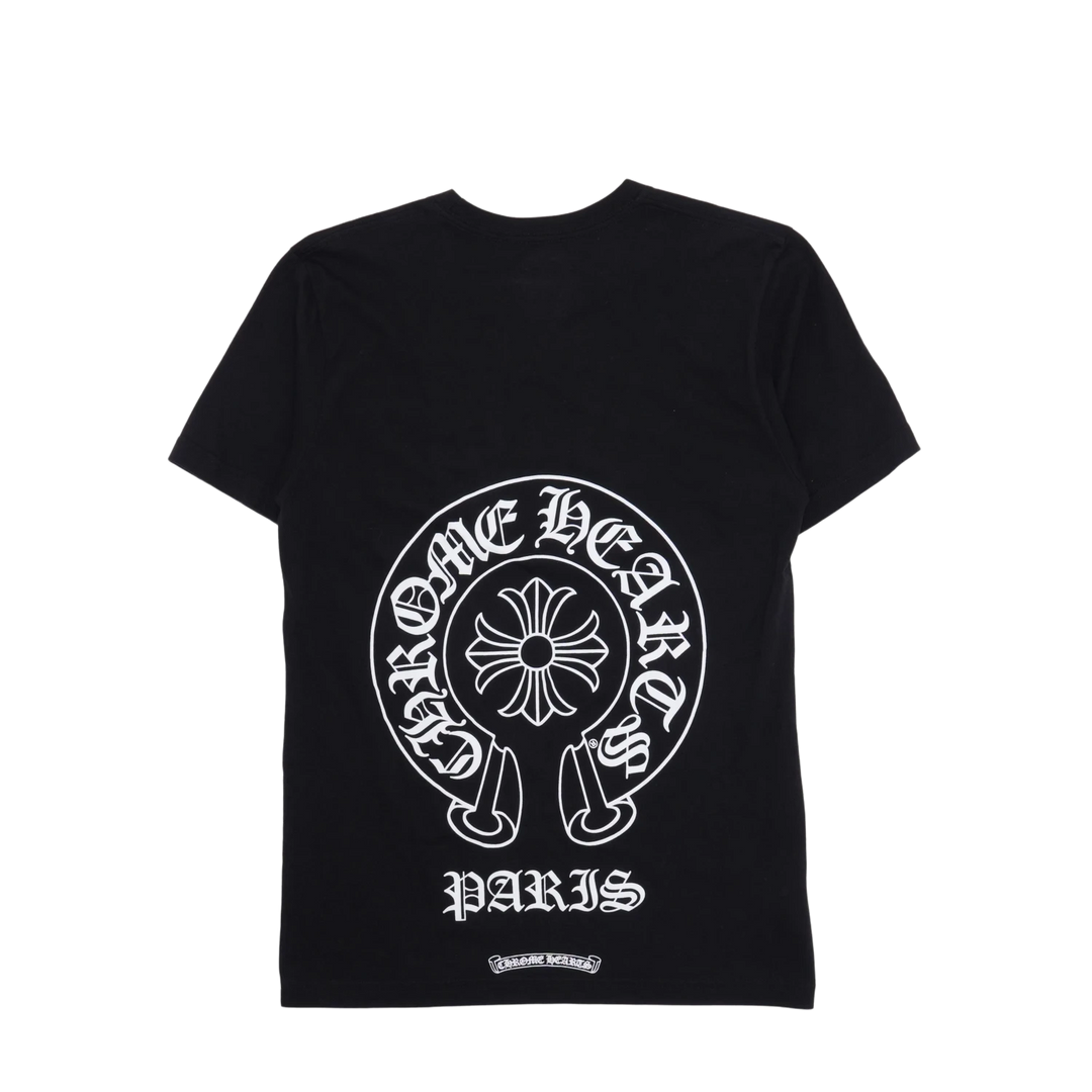 CHROME HEARTS 'BLACK' PARIS HORSESHOE LOGO POCKET T-SHIRT