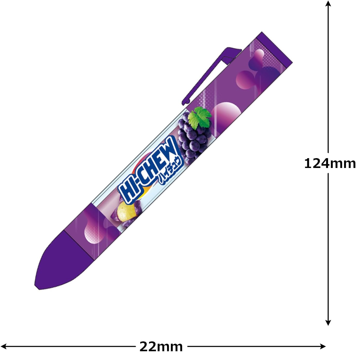 funbox 43820401 Oil-based Ballpoint Pen, Snacks, Saku Ballpoint Pen, Haichu, Grape 2
