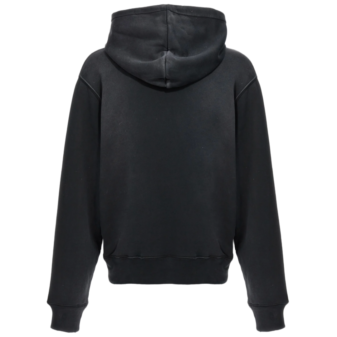 AMIRI 'BLACK/ YELLOW TRACK' FADED BLACK HOODIE