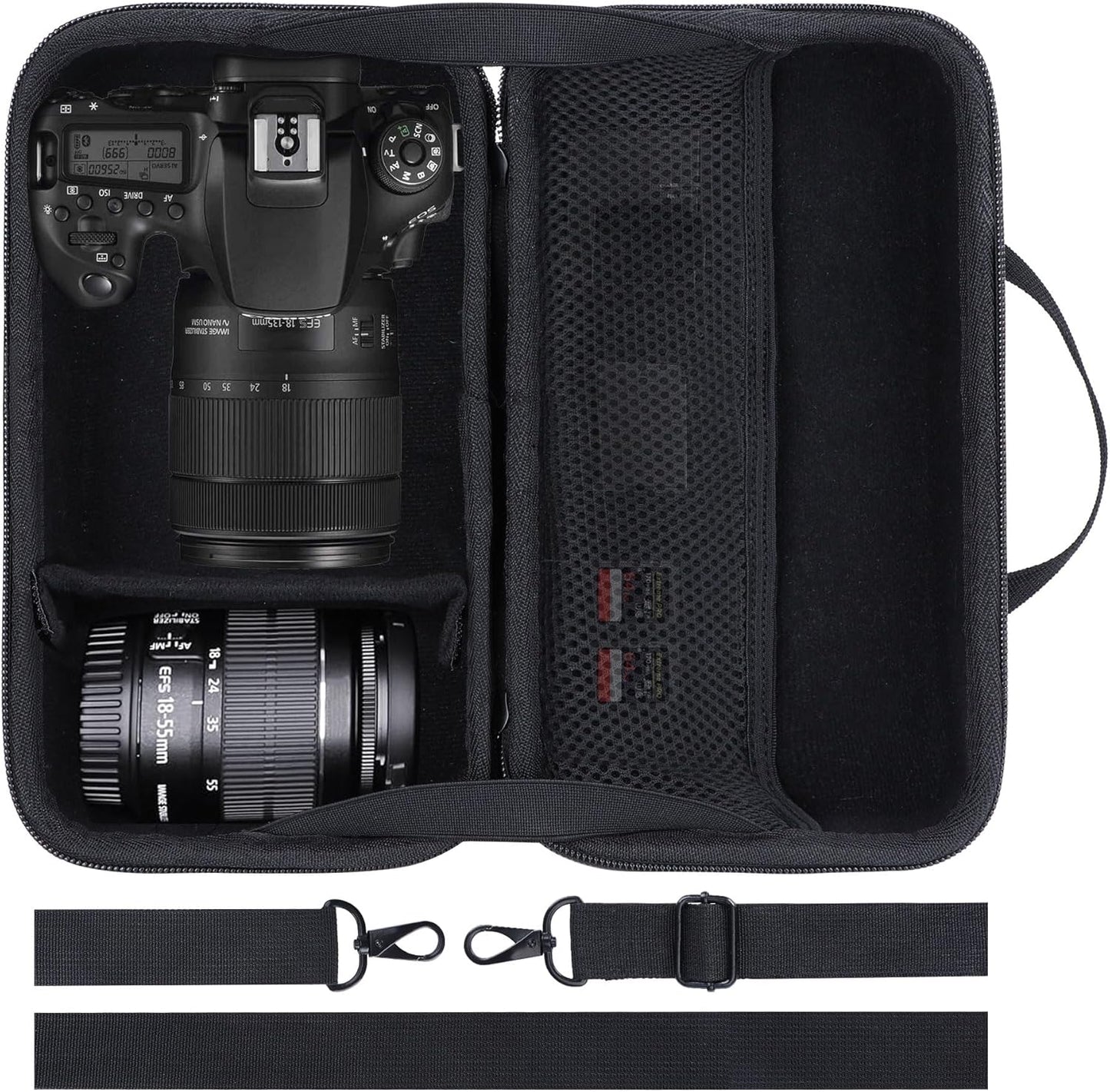 Lebakort Storage Case Compatible with Canon EOS 90D / 5D Mark IV / R6 Mark II / R5 / R50 / R7 / R8 / R100 / 2000D / Kiss X90 / Kiss X9i DSLR Camera Body Lens Kit