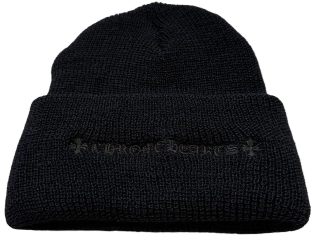 CHROME HEARTS 'PLUS CROSS' BLACK BEANIE