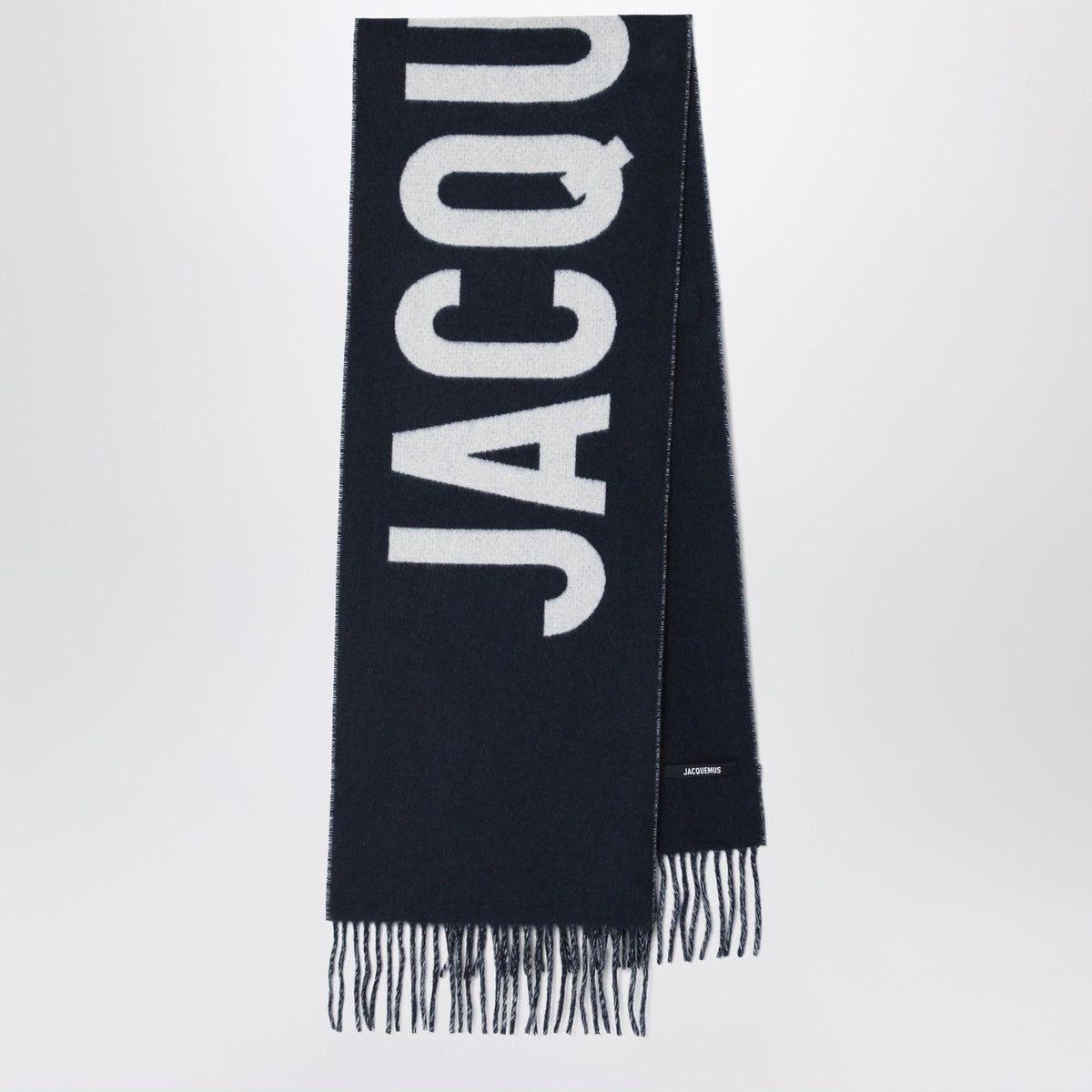 Jacquemus Jacquemus Navy Blue Wool Scarf With Logo - Image 2