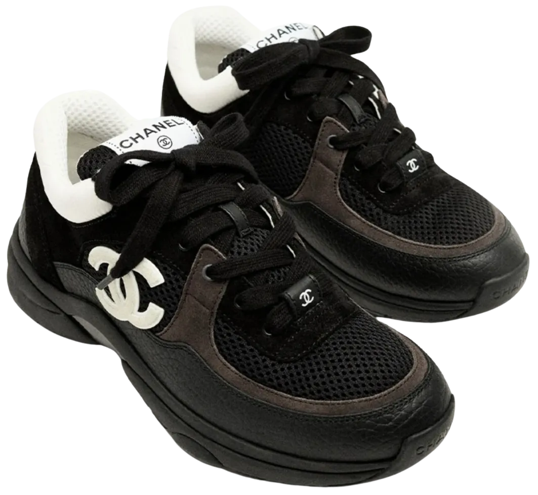 CHANEL 'BLACK WHITE' TRAINER SNEAKERS