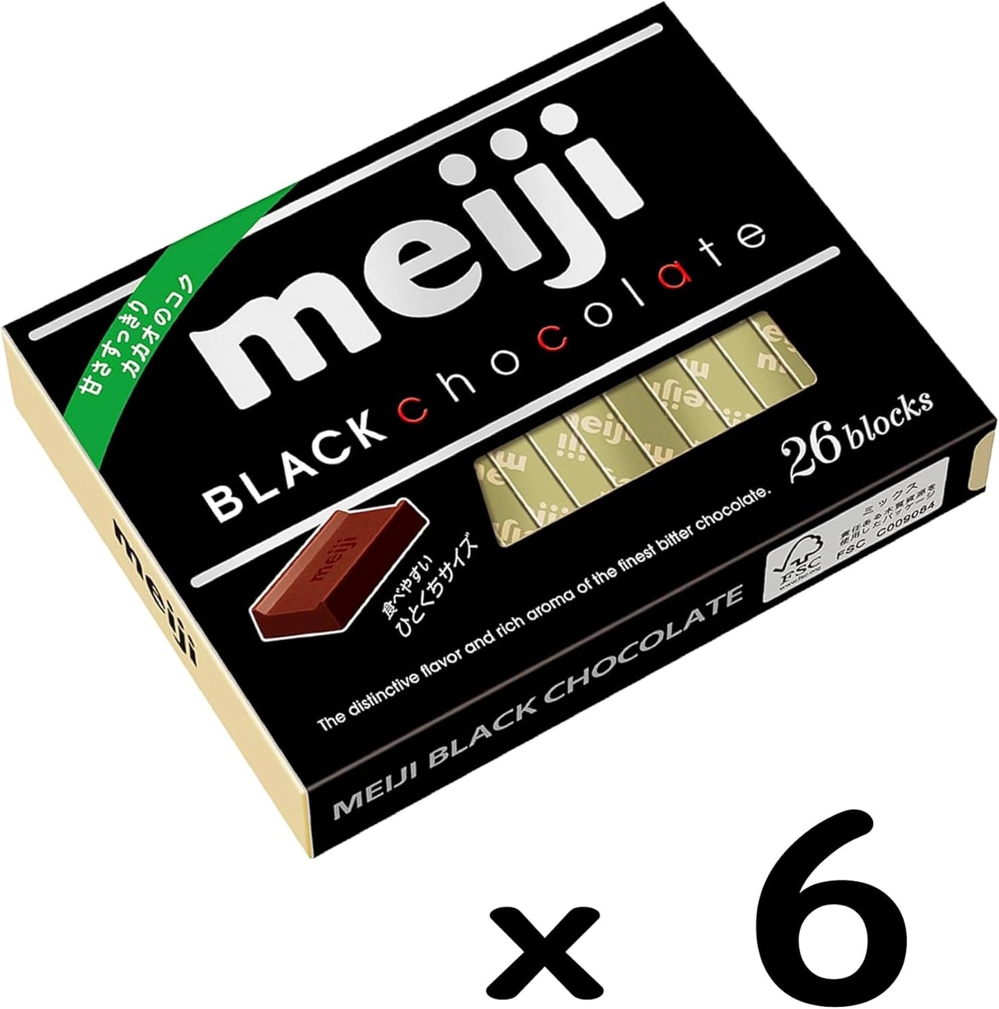 Meiji Black Chocolate Box, 4.2 oz (120 g) x 6 Boxes