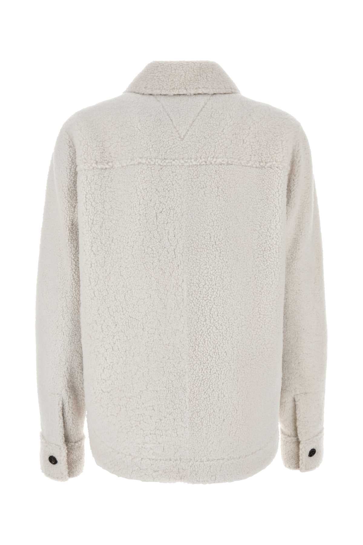 Bottega Veneta Chalk Shearling特大シャツ - Image 2