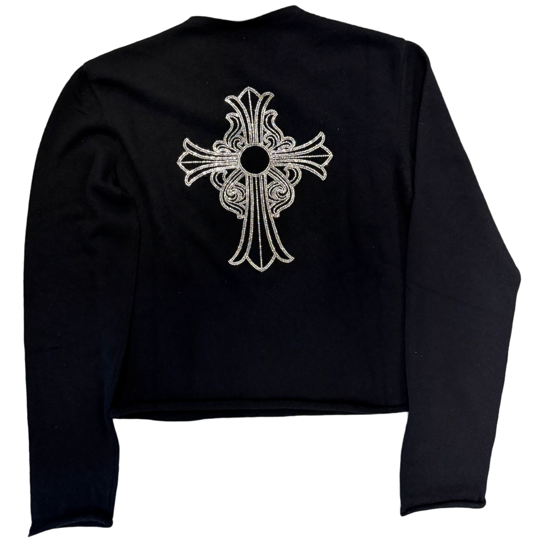 CHROME HEARTS ' FLORAL CROSS RHINSTONE' CASHMERE LONGSLEEVE