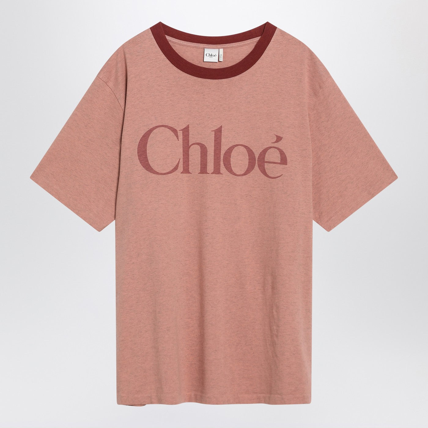 Chloe ロゴ付きのクロエピンクコットンTシャツ - Image 2
