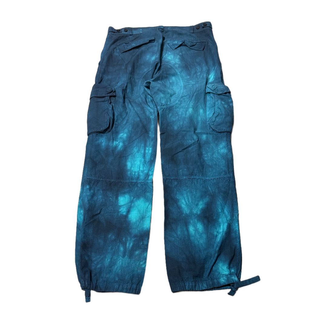 OFF-WHITE 'BLUE' TIE-DYE NYLON LOOSE FIT PANTS