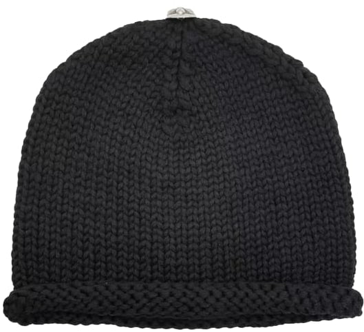 CHROME HEARTS 'FLEUR DE LIS' CASHMERE KNIT SILVER FLEUR BEANIE