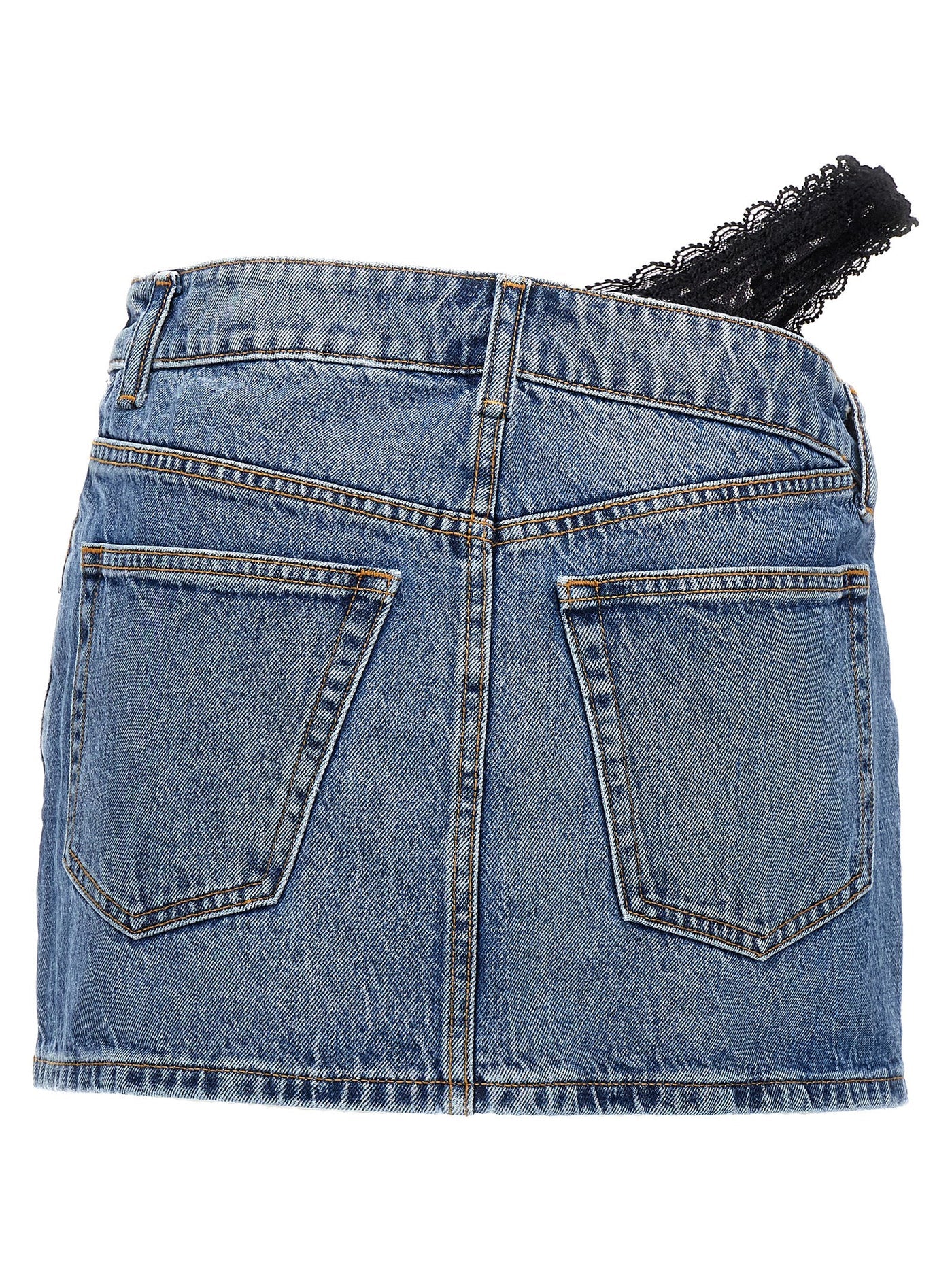 Denim X Alexander Wang デニムxアレクサンダーワン 'ディップサイドレースアンディ'ミニスカート - Image 2