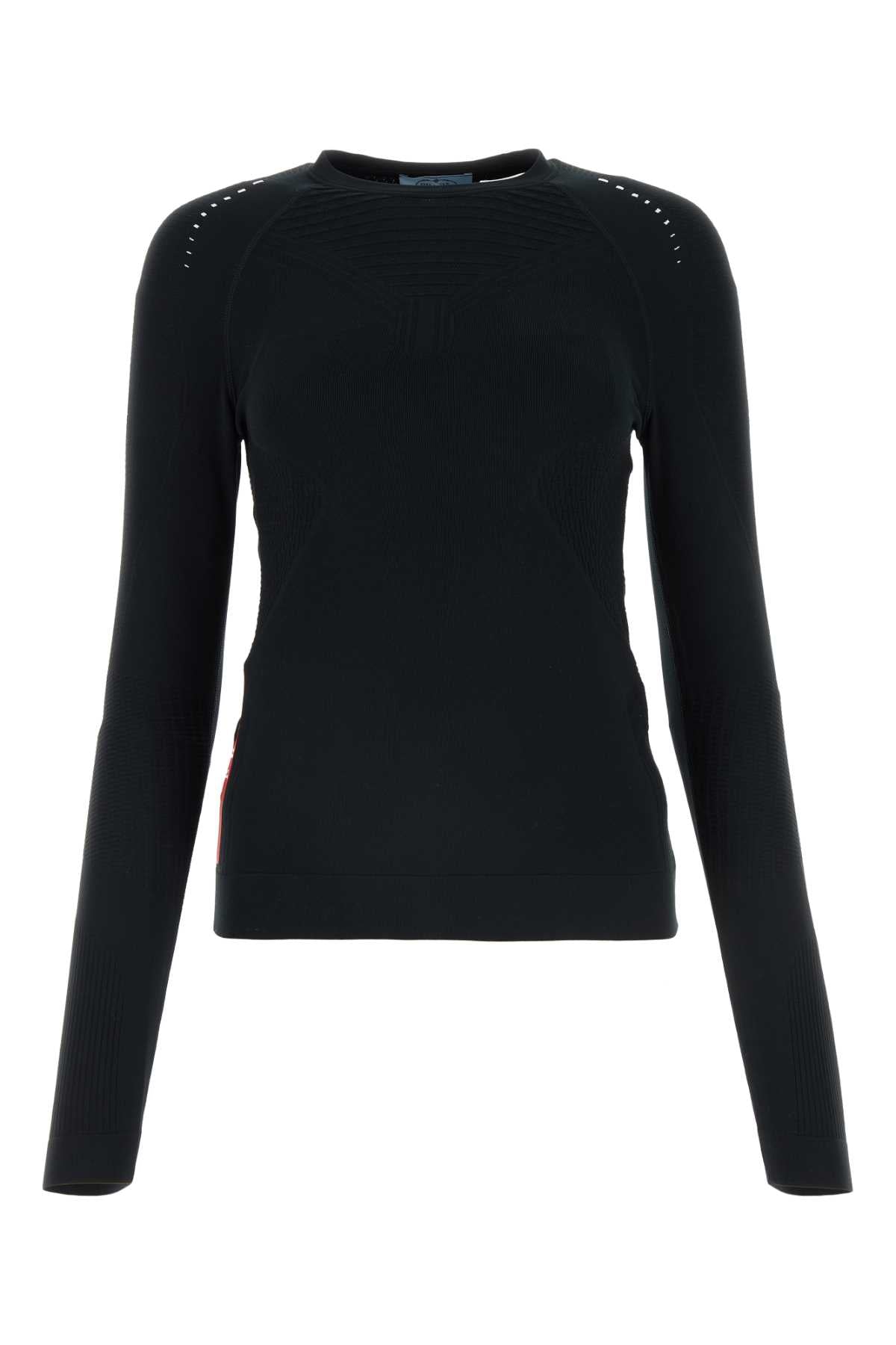 Prada プラダブラックテックファブリックTシャツ - Image 2