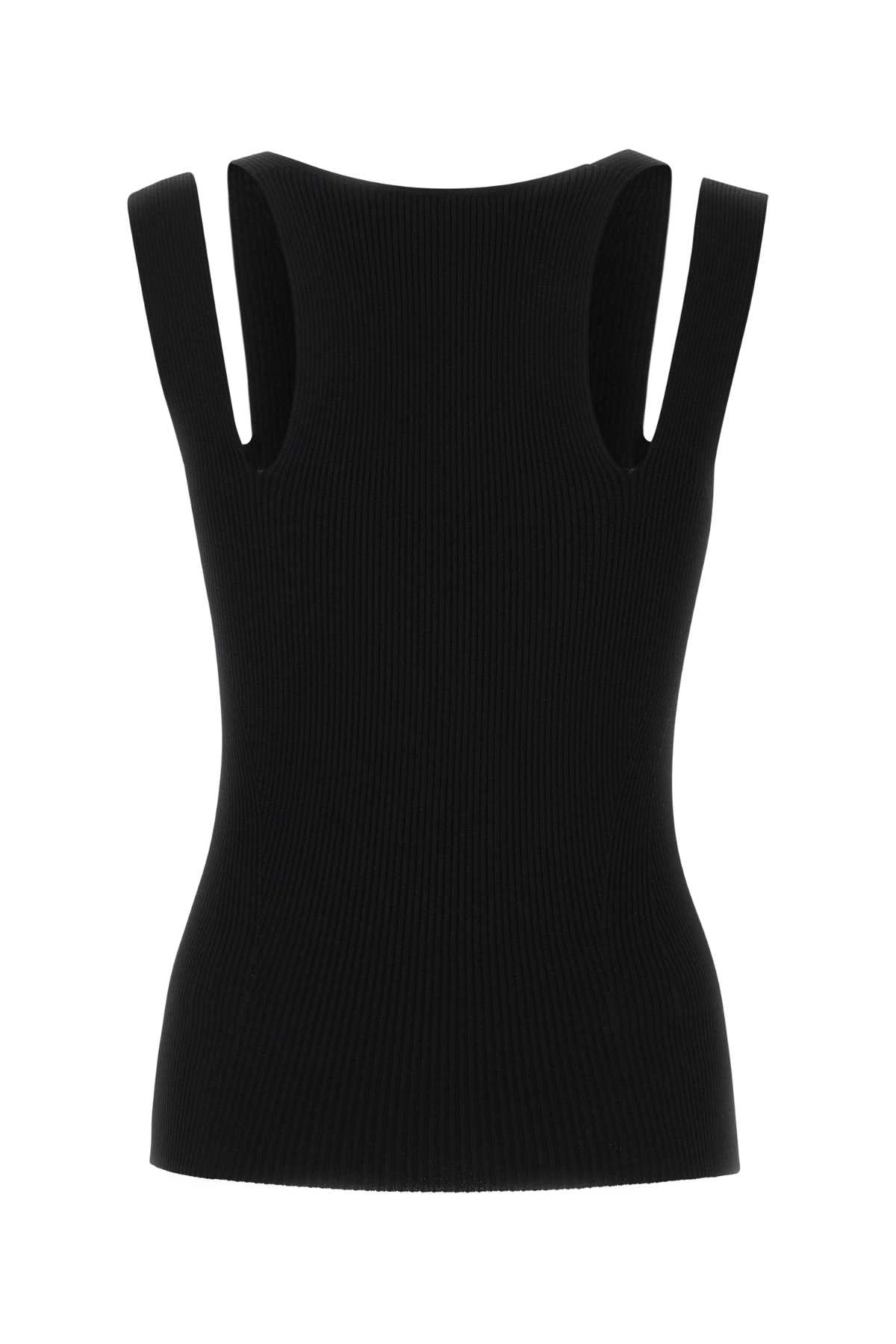 Alexander Mcqueen アレクサンダーマックイーンブラックビスコースブレンドトップ - Image 2