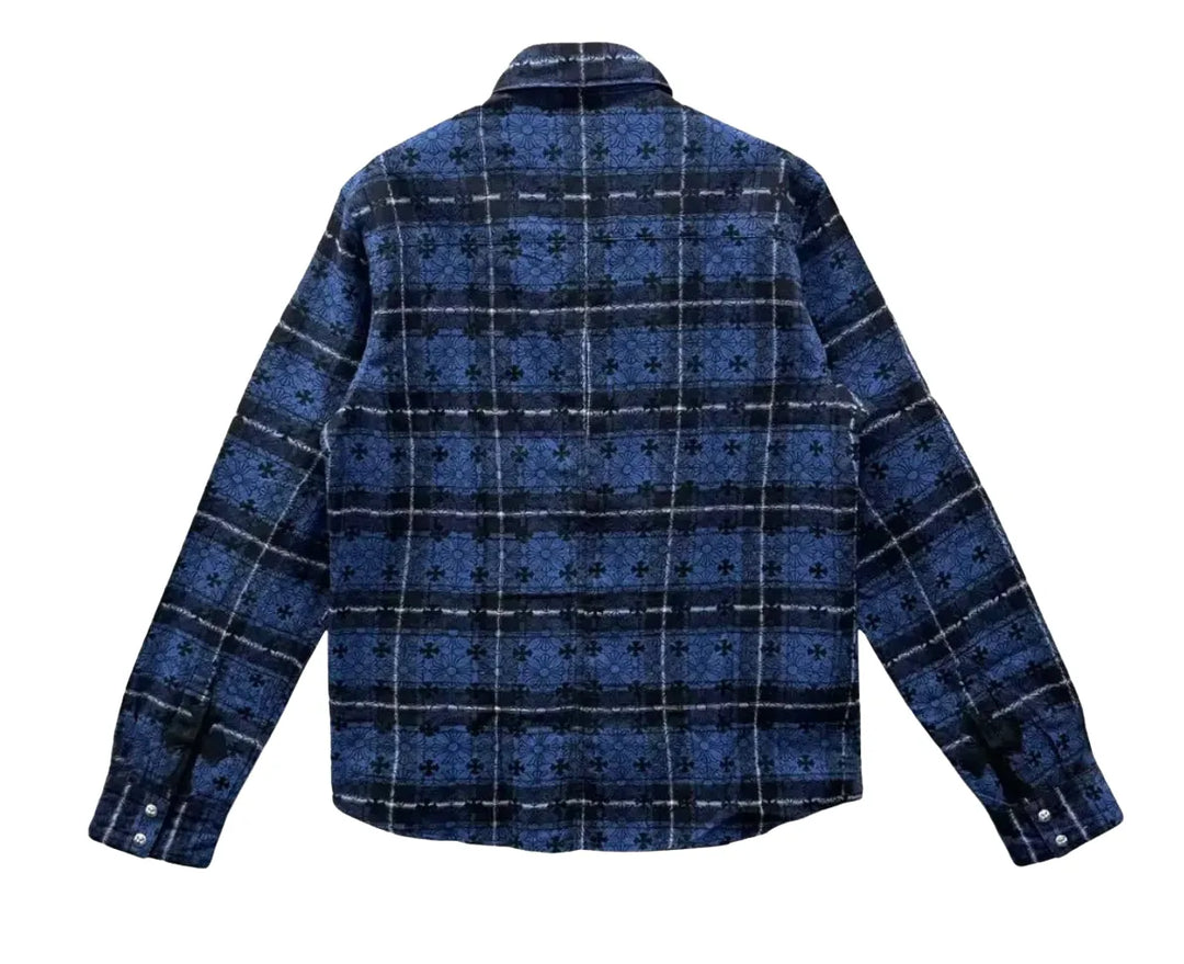 CHROME HEARTS 'BLUE' MONOGRAM FLANNEL