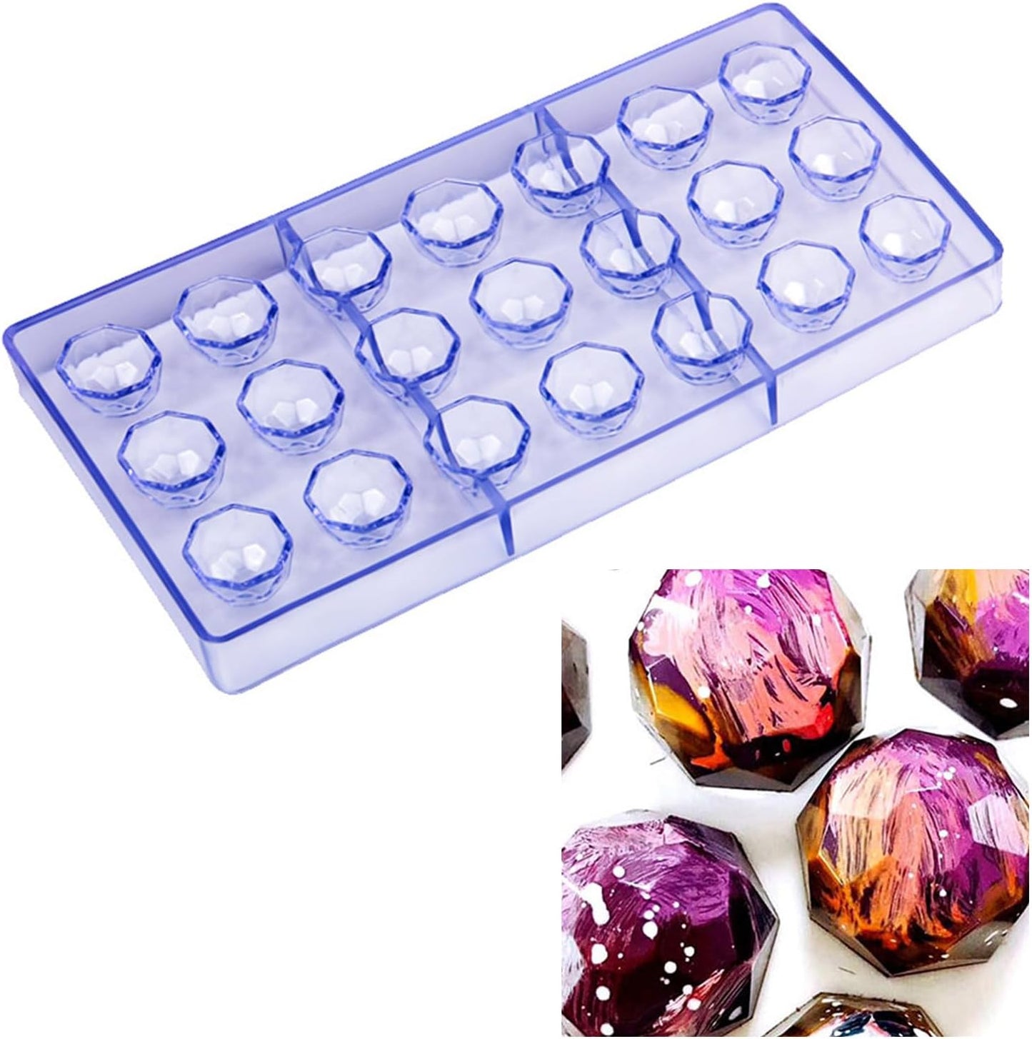 チョコレートと菓子21空洞の宝石デザインチョコレート型ペストリーとデザートクラフトチョコレート型に最適