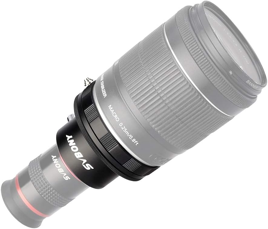 SVBONY SV149 Astronomical Telescope 1.25" Eyepiece Adapter for Canon DSLR Camera 1.25" Eyepiece and M42 Interface CCD Adapter Photo Guide Metal Adapter Aluminum Alloy Material