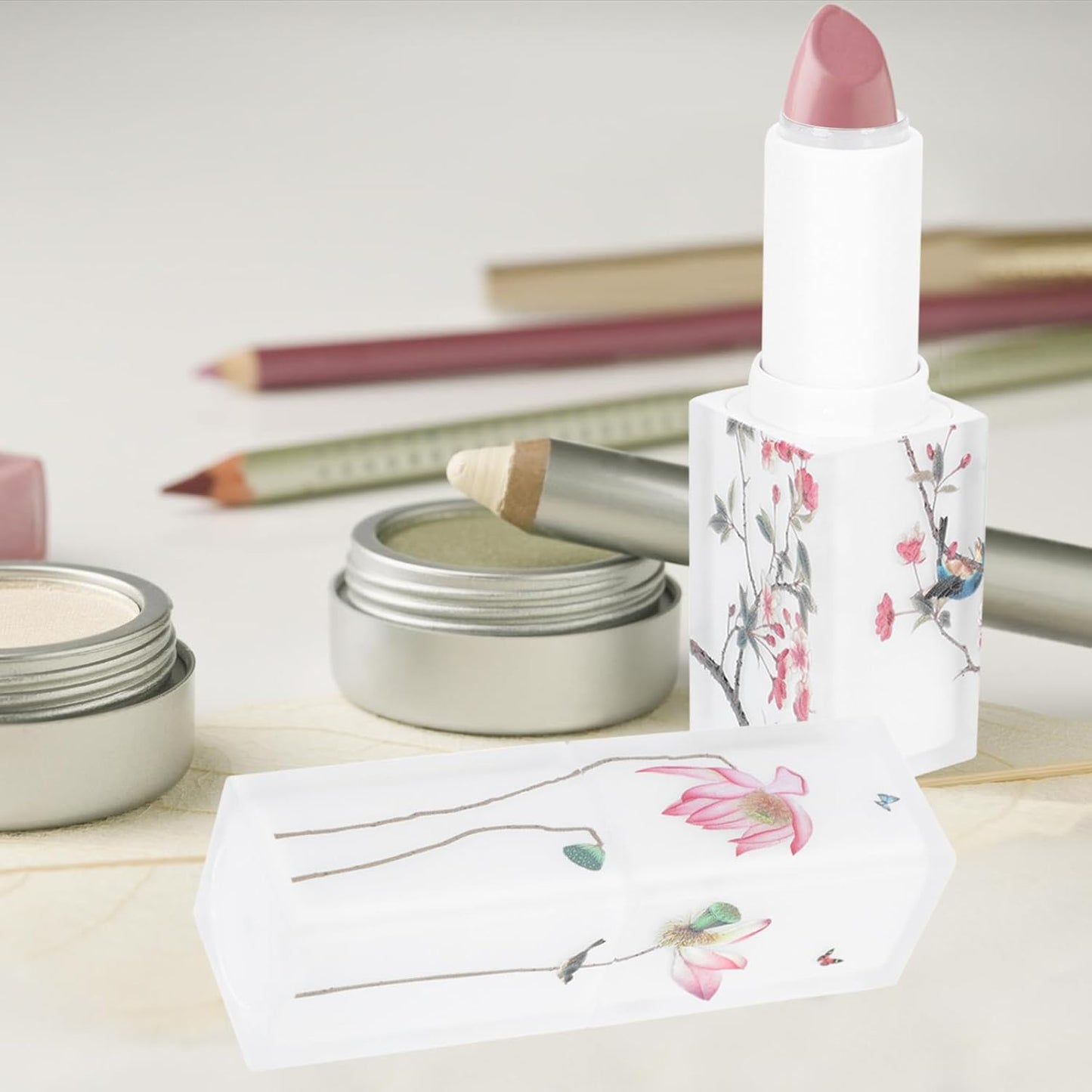 FRCOLOR Lipstick Tube Empty Lipstick Storage Container Lipstick DIY Tube Lipstick Bottle Lip Gloss Container Lipstick Lip Balm Tube Lipstick Handmade Lipstick Refill Container Set of 4 (White)