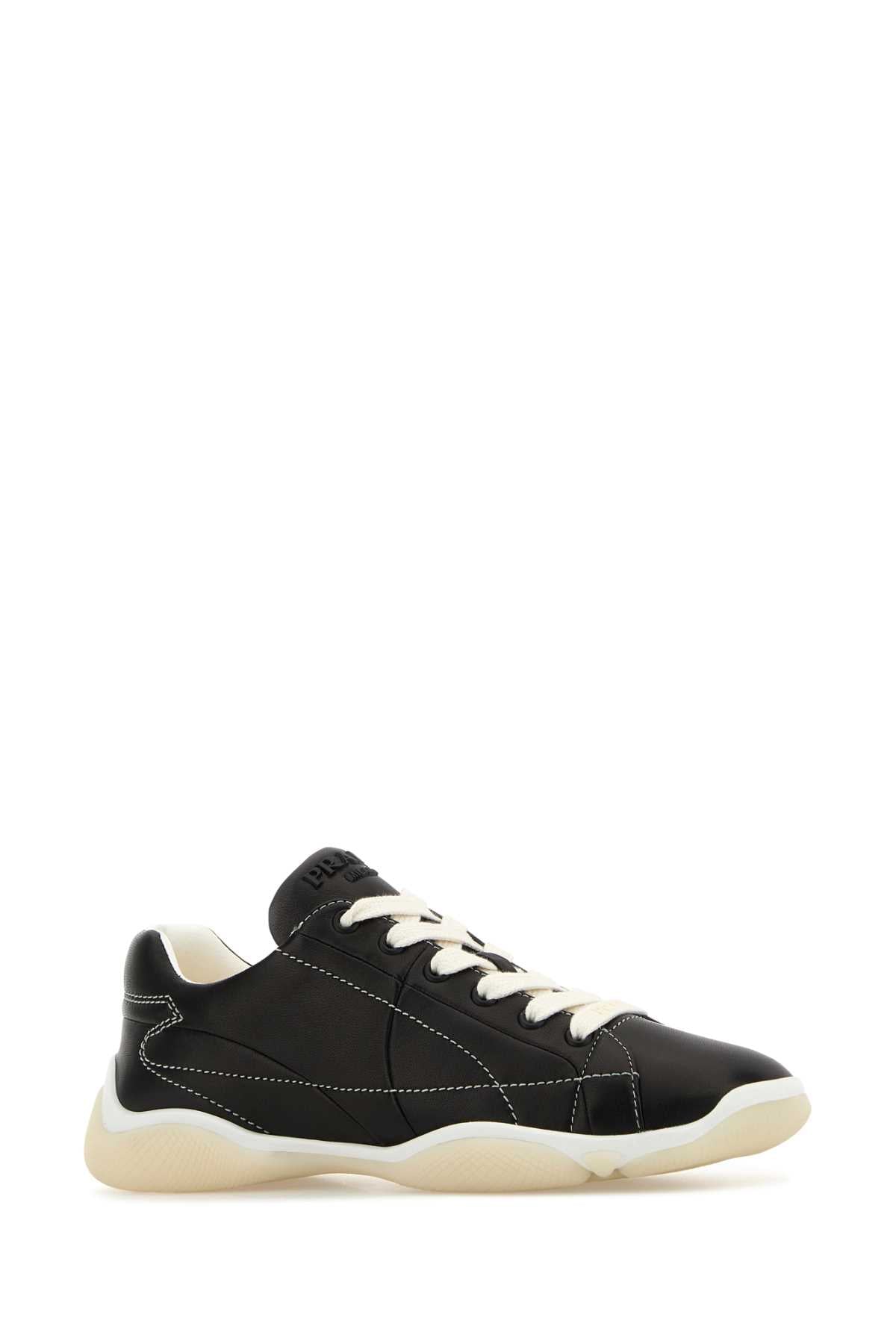 Prada プラダブラックレザースニーカー - Image 3