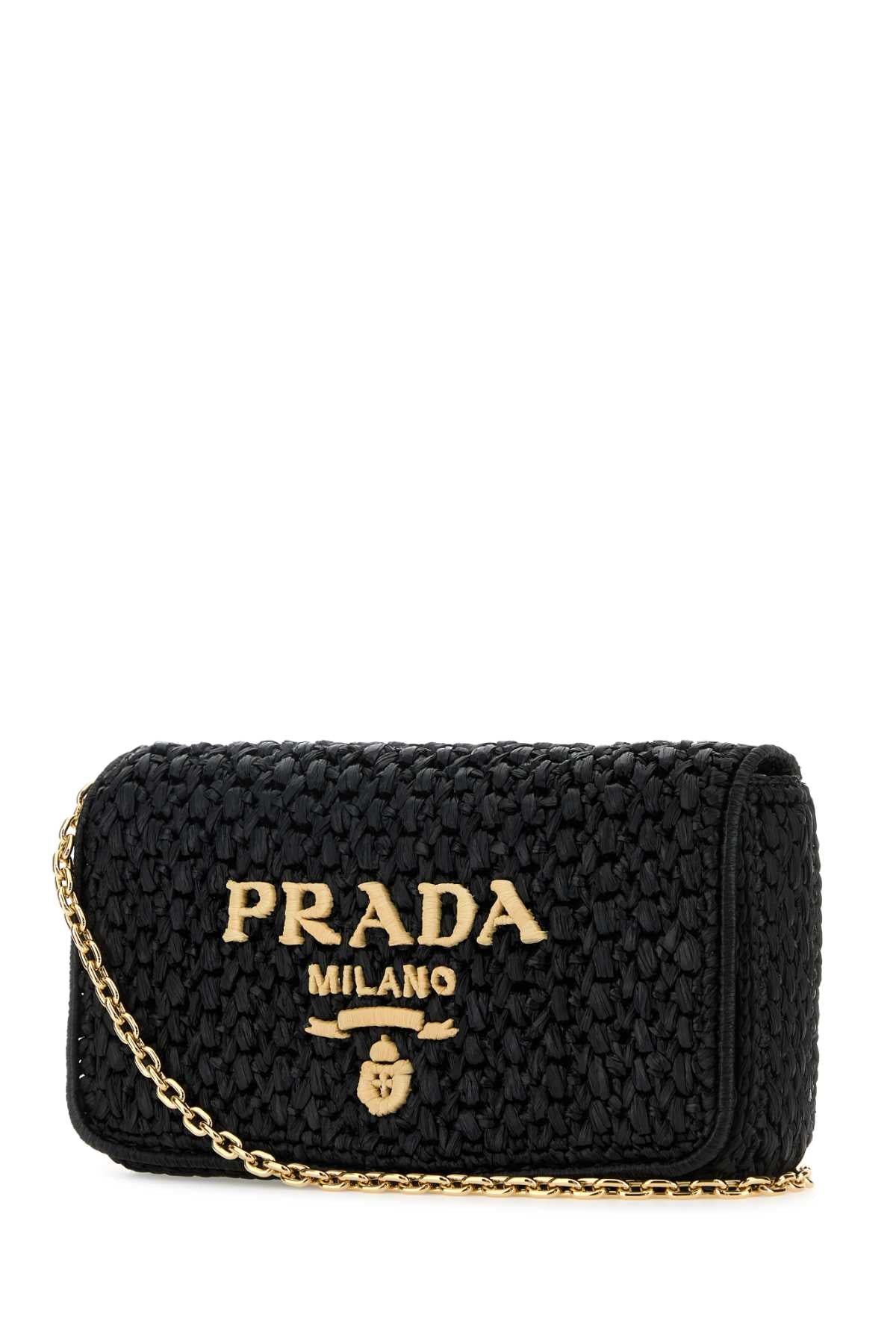 Prada プラダブラックラフィアクロスボディバッグ - Image 3