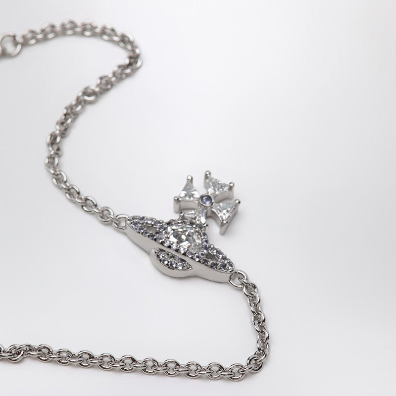 Vivienne Vivienne Westwood Platinum Orbロゴブレスレット付きのクリスタル - Image 3