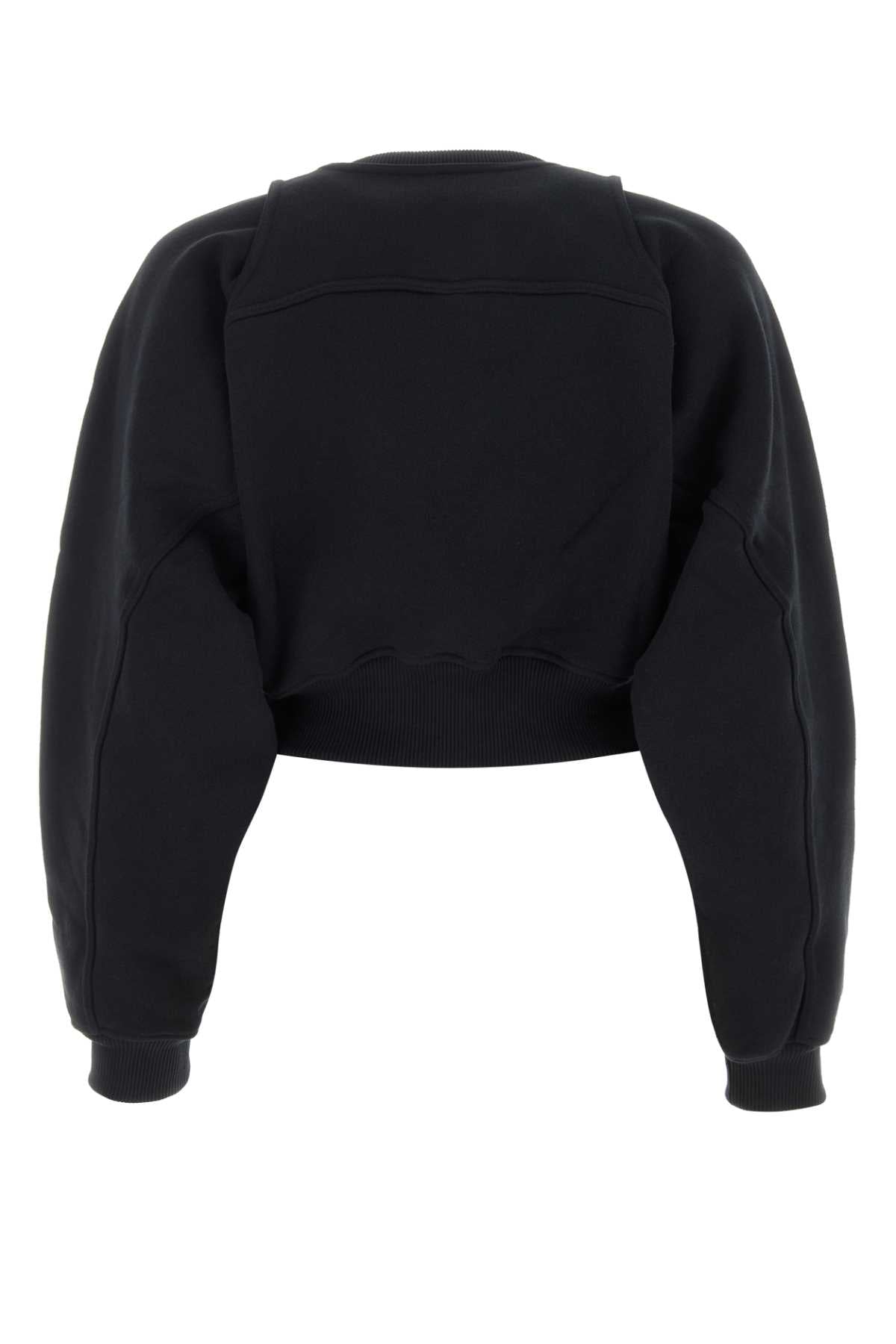 Off オフホワイトブラックコットンスウェットシャツ - Image 3