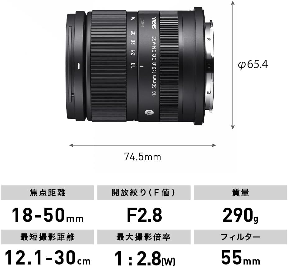 Sigma Sigma Sony E-Mount Lens 18-50mm F2.8 DC DN Zoom Standard APS-C Contemporary Mirrorless Only