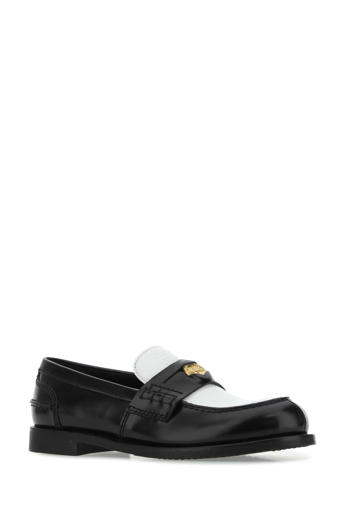 Miu Miu Miu Two Tone Leather Loafers - Image 3