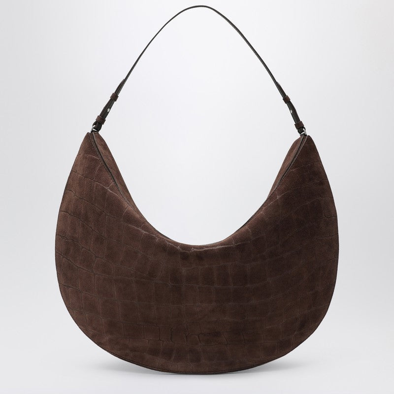 Jacquemus Jacquemus Large Brown Crocodile Effect Leather Ovalo Bag - Image 3