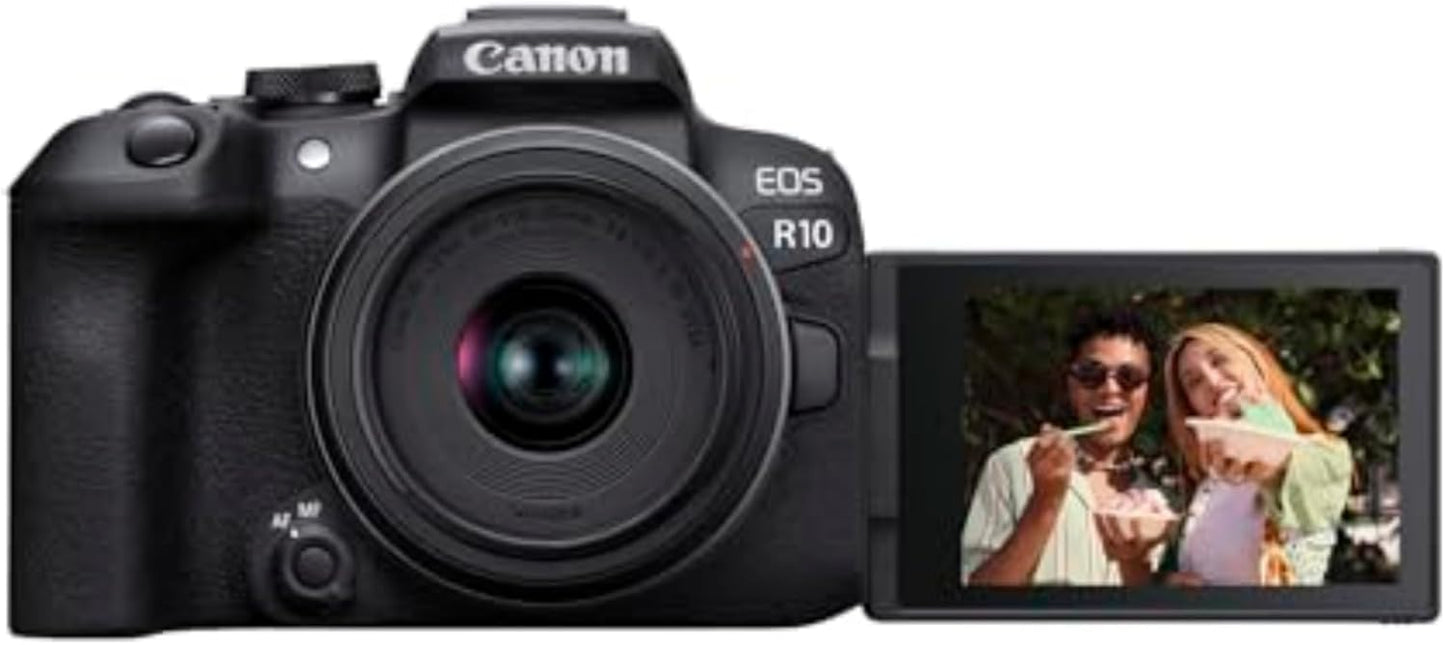 Canon EOS R10 Mirrorless Camera RF-S18-45mm F4.5-6.3 is STM Lens Kit Hybrid Camera 24.2MP CMOS (APS-C) Sensor for 4K Video Vlog Camera Content Creator (Black)