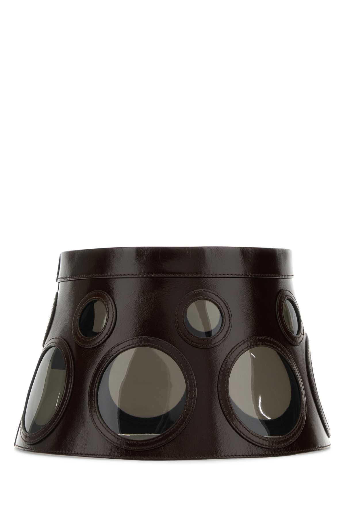 Prada プラダダークブラウンレザーハット - Image 3