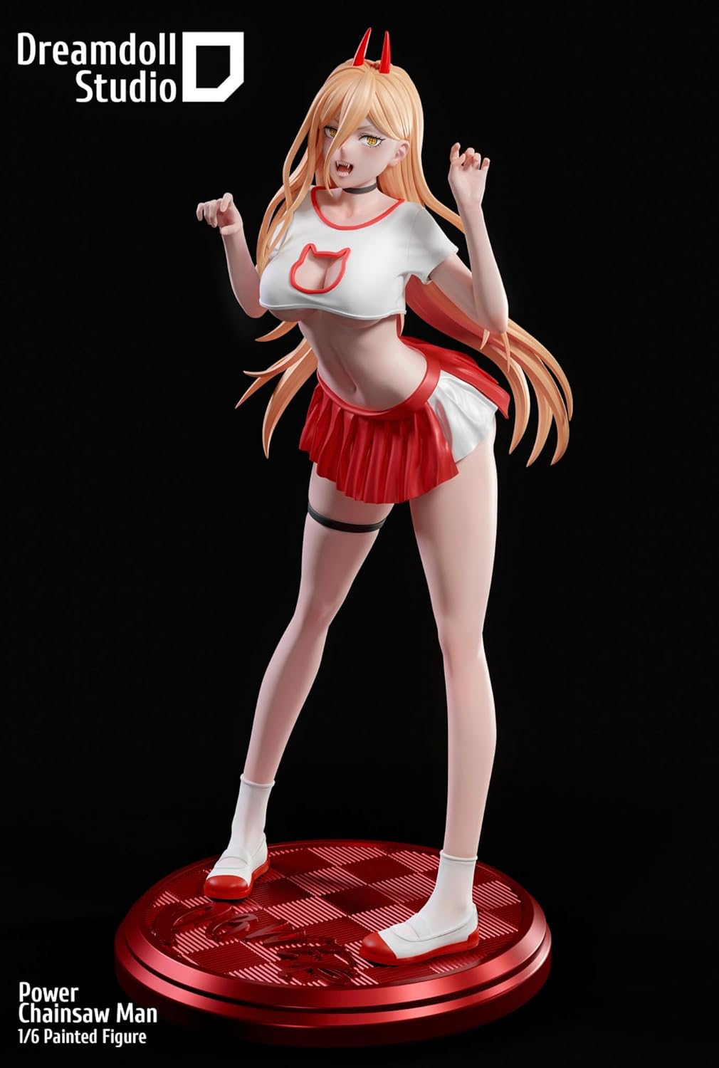 REENEW Chainsaw Man Power Figure Garage Kit Scene Pedestal Ver.1/6 Scale Dr.e.a.m.d.o.o.ll. Studio Limited Sale, Hand-Made Resin Painted Finished Product, Crafts Collection, Assembled Statue Figurine