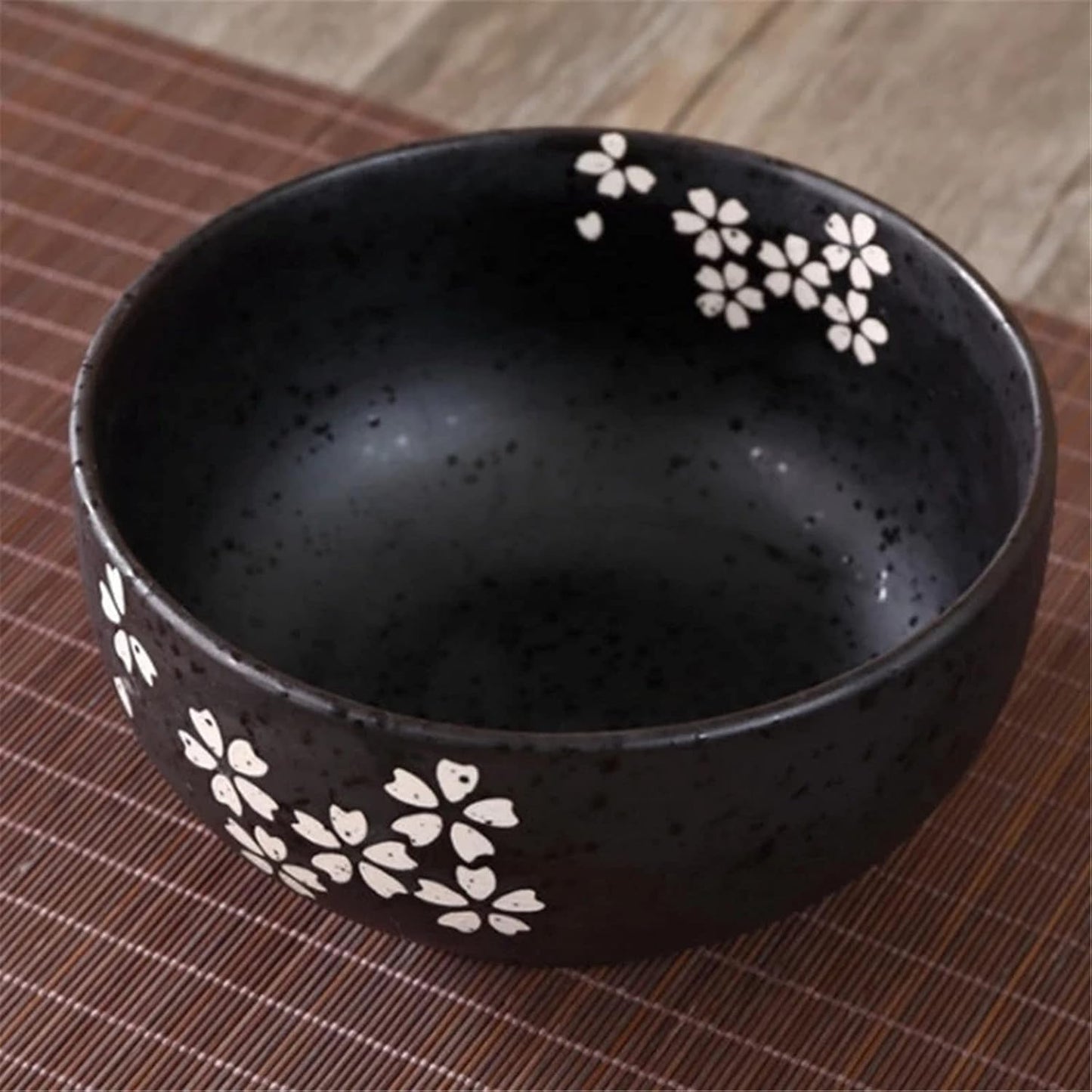 Tableware Udon Soba Noodle Bowl Instant Noodle Tableware Dining Room Tableware Salad Ceramic Bowl Restaurant Ramen Commercial Use (Color: Black, Size: One Size)