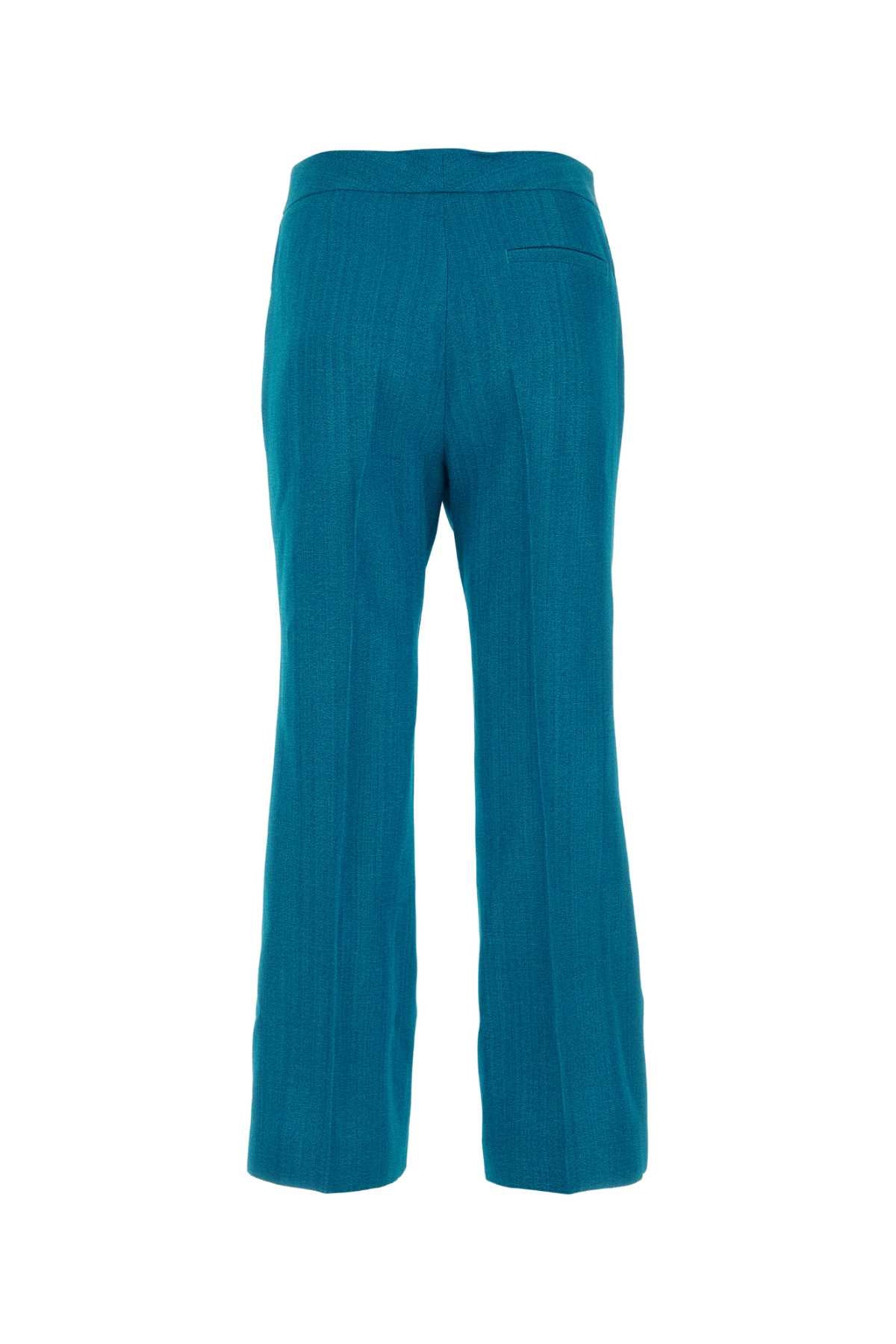 Jil Jil Sander Petrol Blue Viscose Blend Pant - Image 3