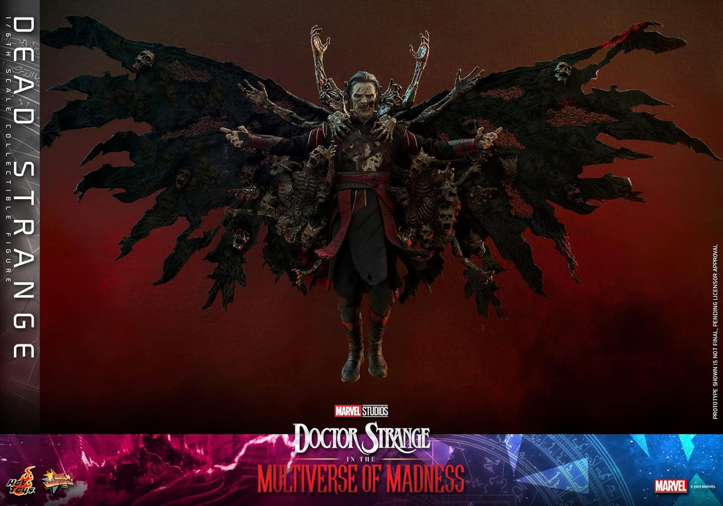Movie Masterpiece MMS654 Dr. Strange Multiverse of Madness Dead Strange 1/6 Scale Figure, Black, Approximately 12.2 inches (31 cm) Tall