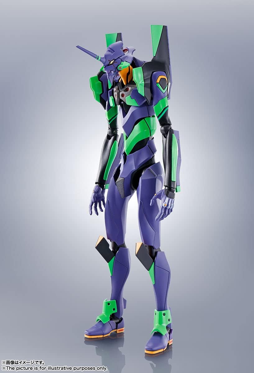 Robot Spirits BAS62117 Evangelion (Side EVA) Evangelion First Unit + Spear of Casius (Renewal Color Edition), Approx. 6.7 inches (170 mm), ABS & PVC, Pre-painted Action Figure