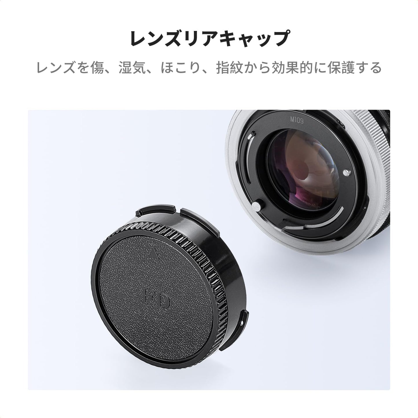 K&F Concept Canon FD Mount Body Cap Lens Rear Cap Set Compatible with Canon Lens Storage Body Mount Protective Cap Camera Parts Compatible Camera Accessories Dust Proof Scratch Resistant